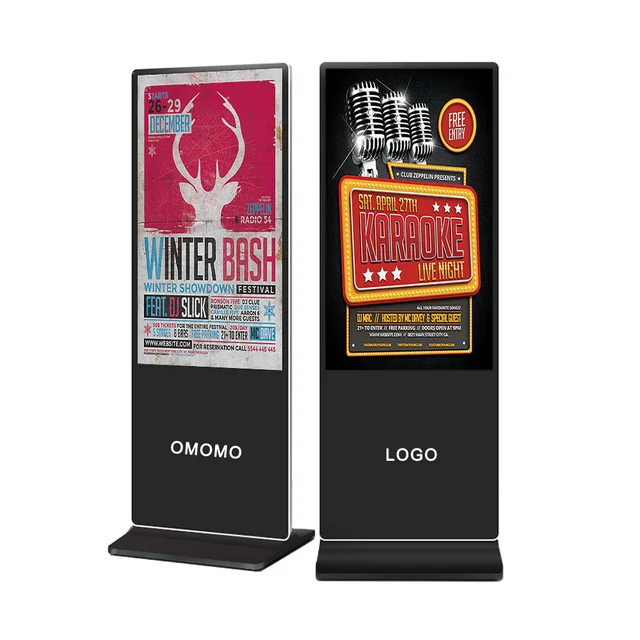Floor standing vertical tv touch screen kiosk 4k indoor lcd display for advertising HD lcd display panels