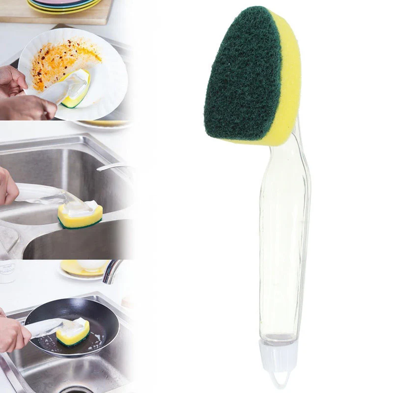 Spree sponge brush Dish Wand Sponge Dish Sponges Wand, Kitchen Dishes  Scrubber Sponge Handle Dish Brush, Scrub Sponge