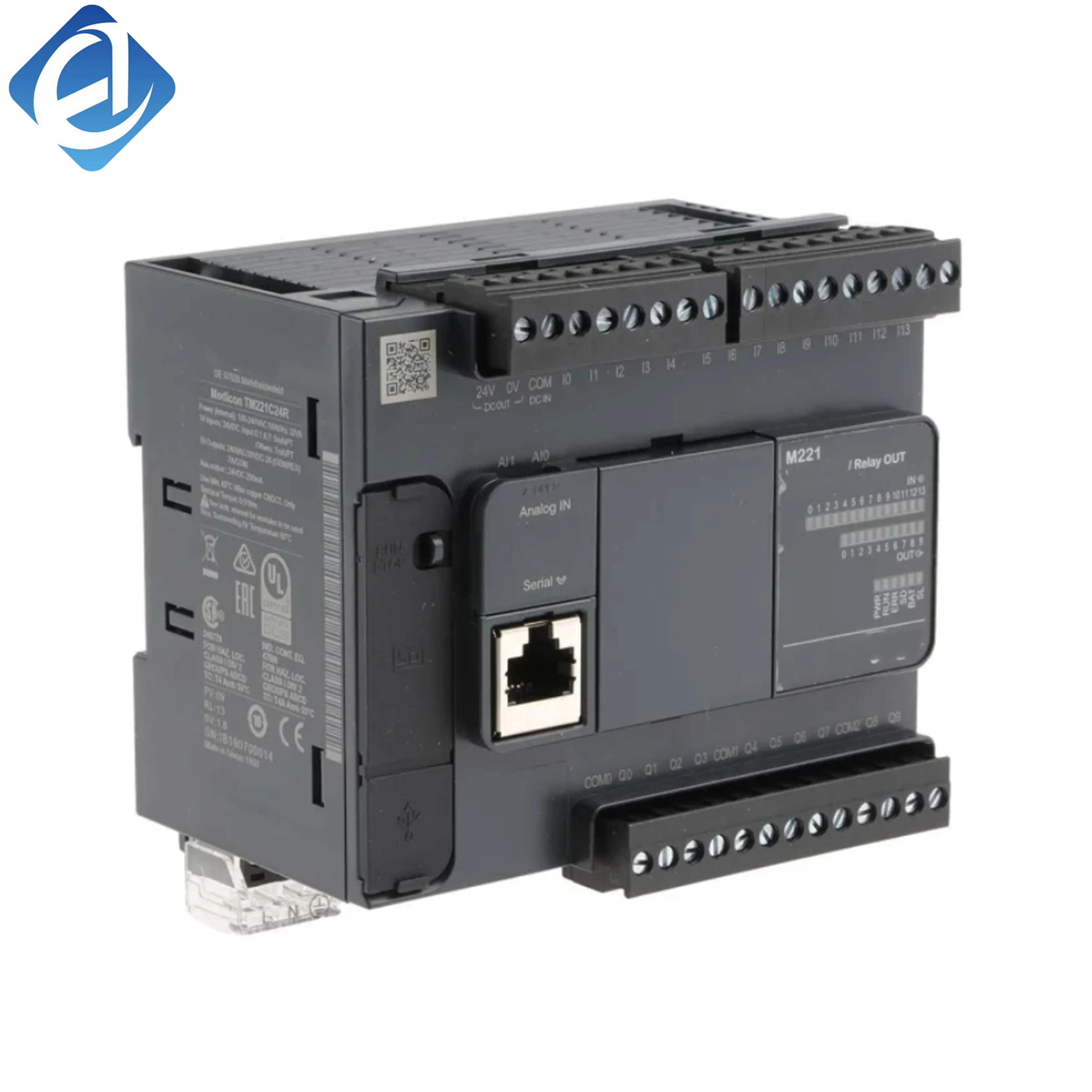New Original TM221CE16U Modicon M221 series compact PLC. Equipped with integrated Ethernet interface, 16 I/O points, flexible logic programming and stable operation. Applied to small machinery, packaging equipment