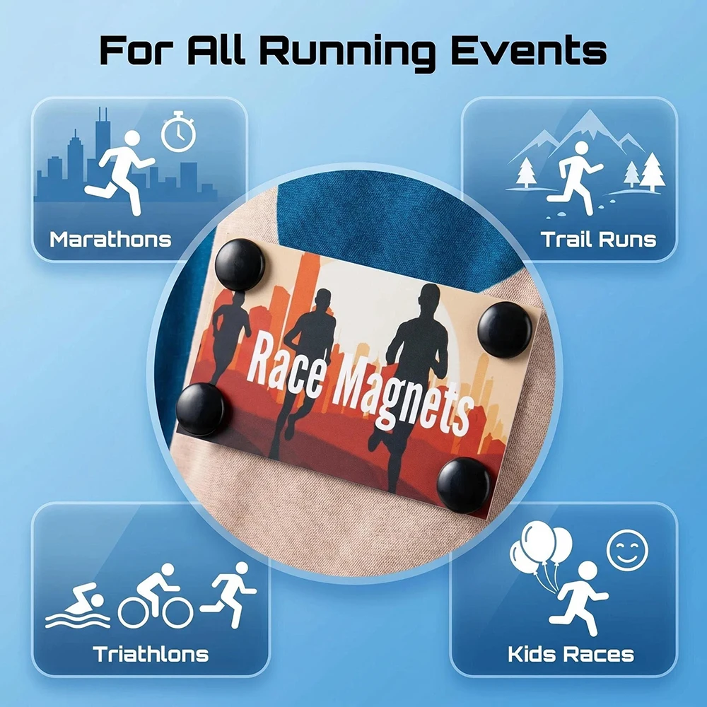 Neodymium running magnets marathon bib