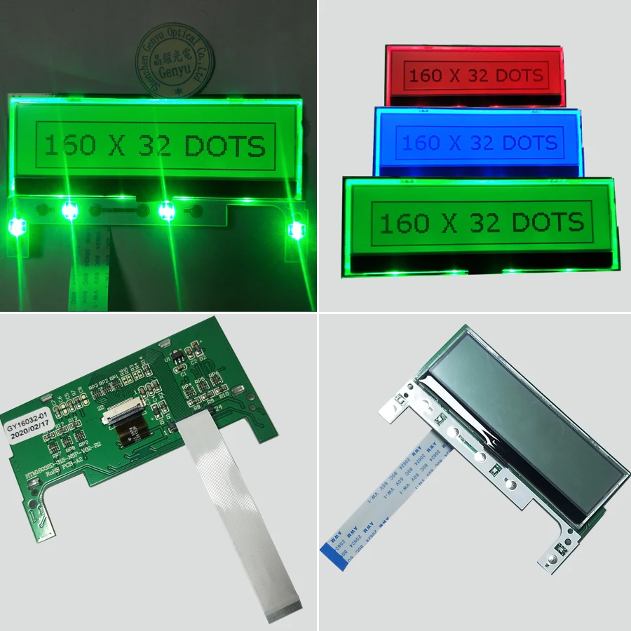 16032 LCD Module RGB LED Backlight Radio Screen Car Display Tachograph LCD 160x32 Dot Matrix LCM Graphic LCD Display
