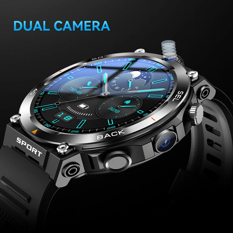 4G Sim Card Android Smart Watch with GPS WiFi NFC Dual Camera Video Call Function 900mAh Long Standby Smartwatch for Elderly
