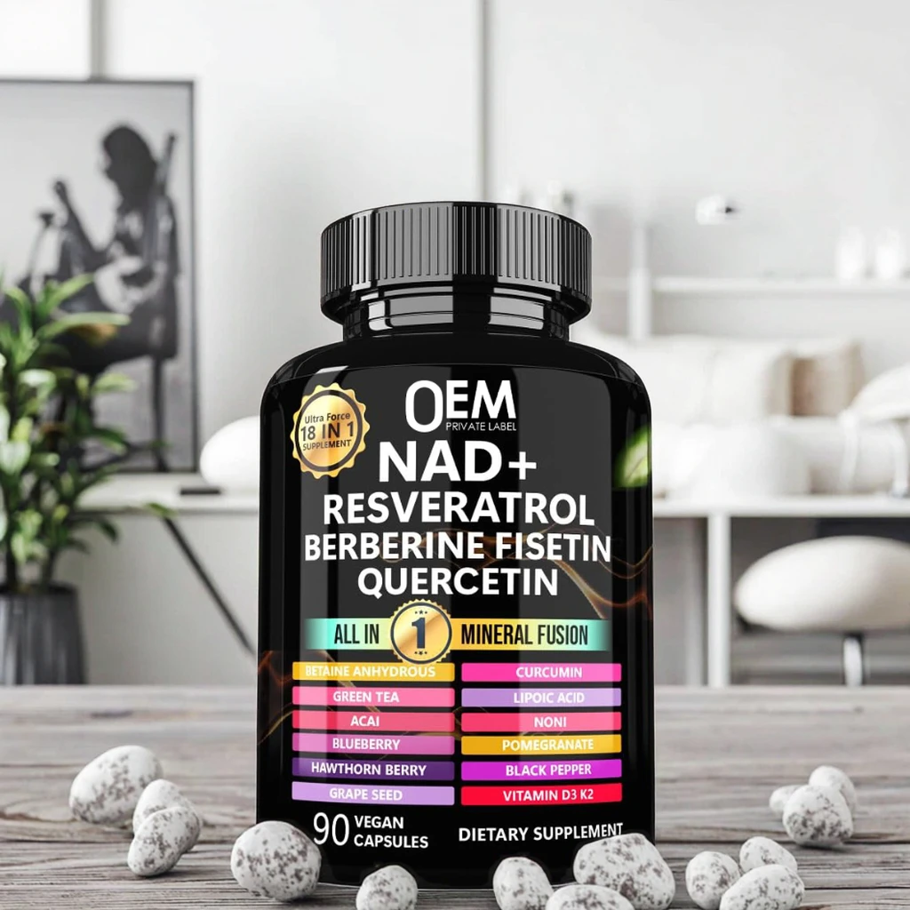 OEM ODM NAD+ Powder Capsules Resveratrol Berberine Fisetin Quercetin ...