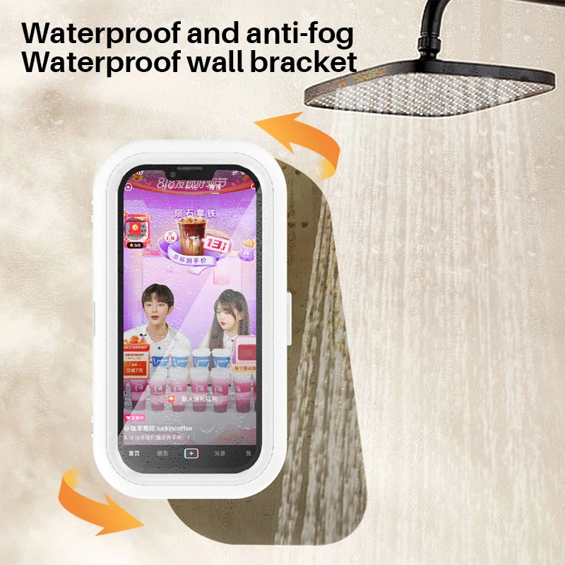 360 Degree Rotating Waterproof Case Mobile Phone Holder Bathroom Shower Phone Holder Touch Screen Phone Case