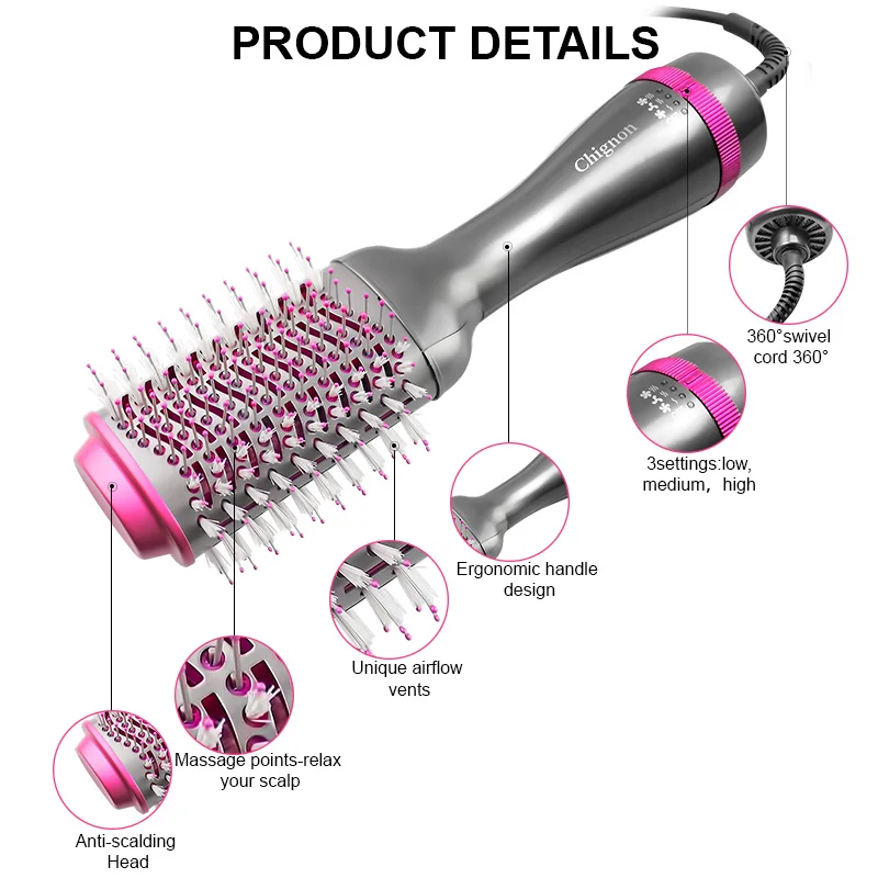 2021 Best Selling Revlon Rotating Brush Brush Long Hair Hair Dryer