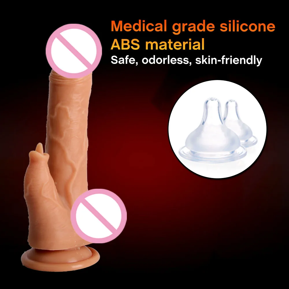 Wireless Remote Control Heating Telescopic Realistic Vibrating Dildos Tongue Licking Swing Dildo for Women Masturbation