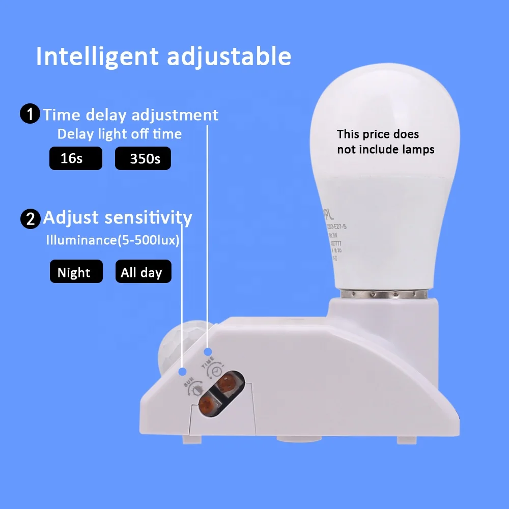 AC220V  E27 Motion Sensor Lamp Holder Automatic Light Lamp Holder Switch for Light Bulb Human Body Induction Lamp HoldER