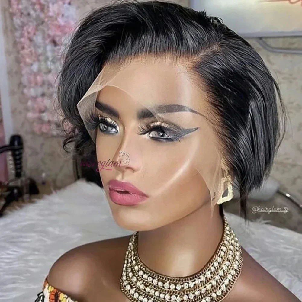 Ombre Inimese Juuksed Pixie Lõigatud Parukas Bob Perruque Cheveux Humain Brasiilia neitsi parukad_voghion.com