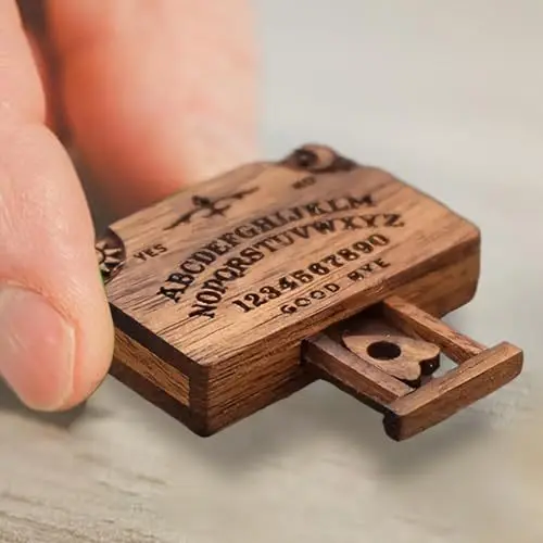 Mini Miniature Wooden Drawer with a Wooden Handmade Planchette Hidden Drawer and Built in Planter Unique Divination Tool