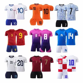 High Quality Sublimated Football Shirt Custom Embroidered Logo Number Soccer Jersey