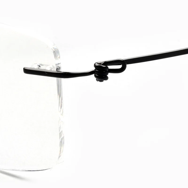 Stock Men's Square Rimless Custom Prescription Glasses High Quality ...