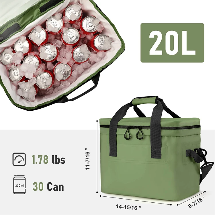 Thermal insulation bag water resistant large capacity cooler lunch bag with 2 ways of carrying