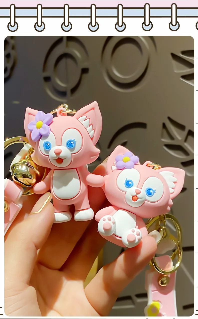 Cartoon Cute Lina Belle Car Keychain Soft Glue Pendant Pink Fox Couple Backpack Decoration Xinshu B176 Lingna Belle