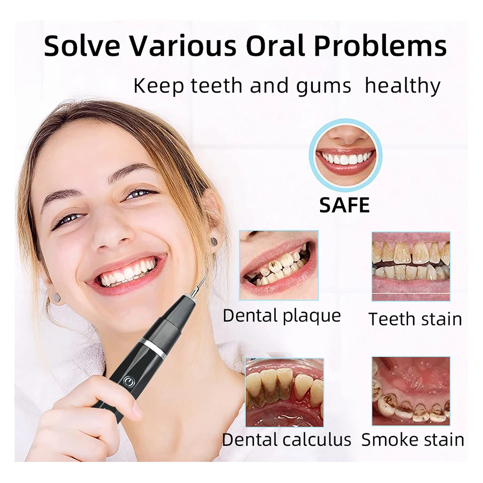 Home Portable Rechargeable Nettoyeur Dentaire Tooth Whitening Kit Tartar Plaque Remover aperçu 2