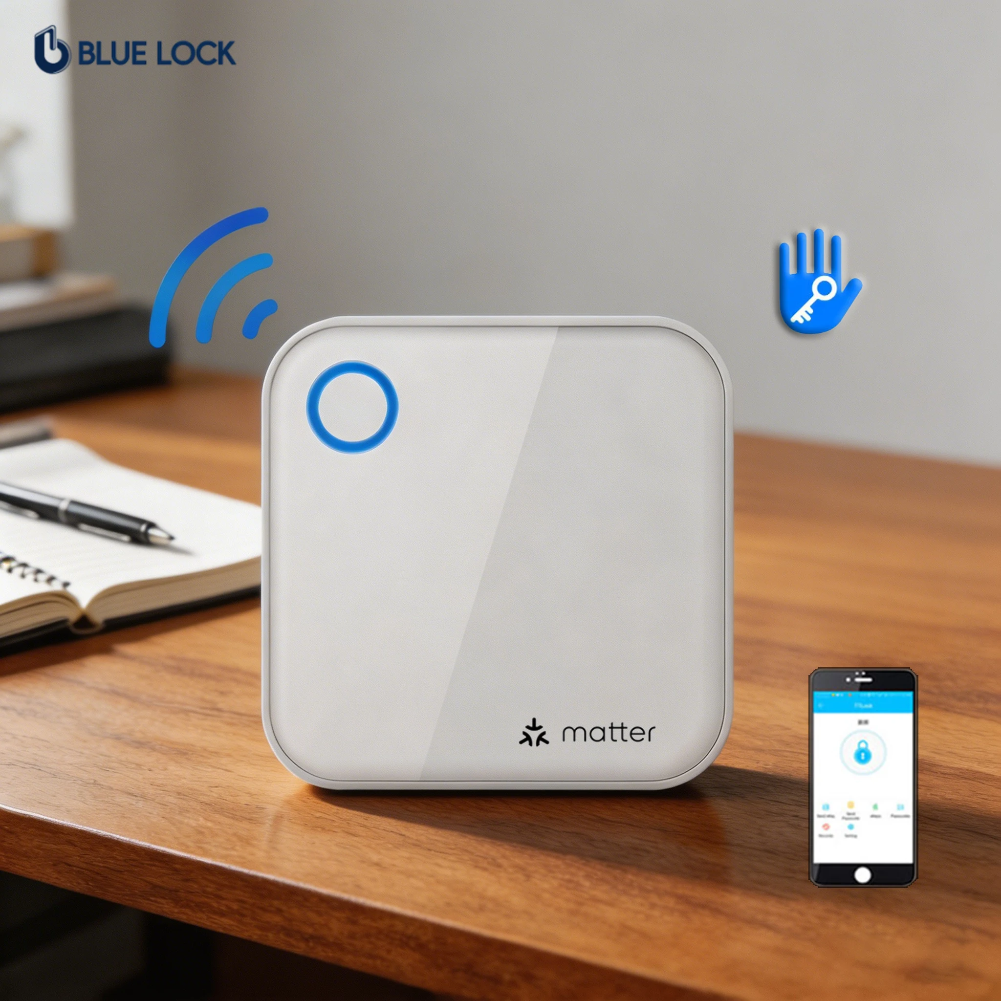 Bluelock G6 Matter WiFi Gateway for Smart Door Lock Wi-Fi BLE Remote Control Smart Lock Compatible with TTLock Google Home Alex