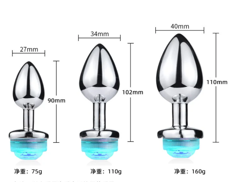 Butt Plug Remote Control Discoloration LED Light Butt Plug Light Beads Prostate Massager Dildo Light up Butt Plugs