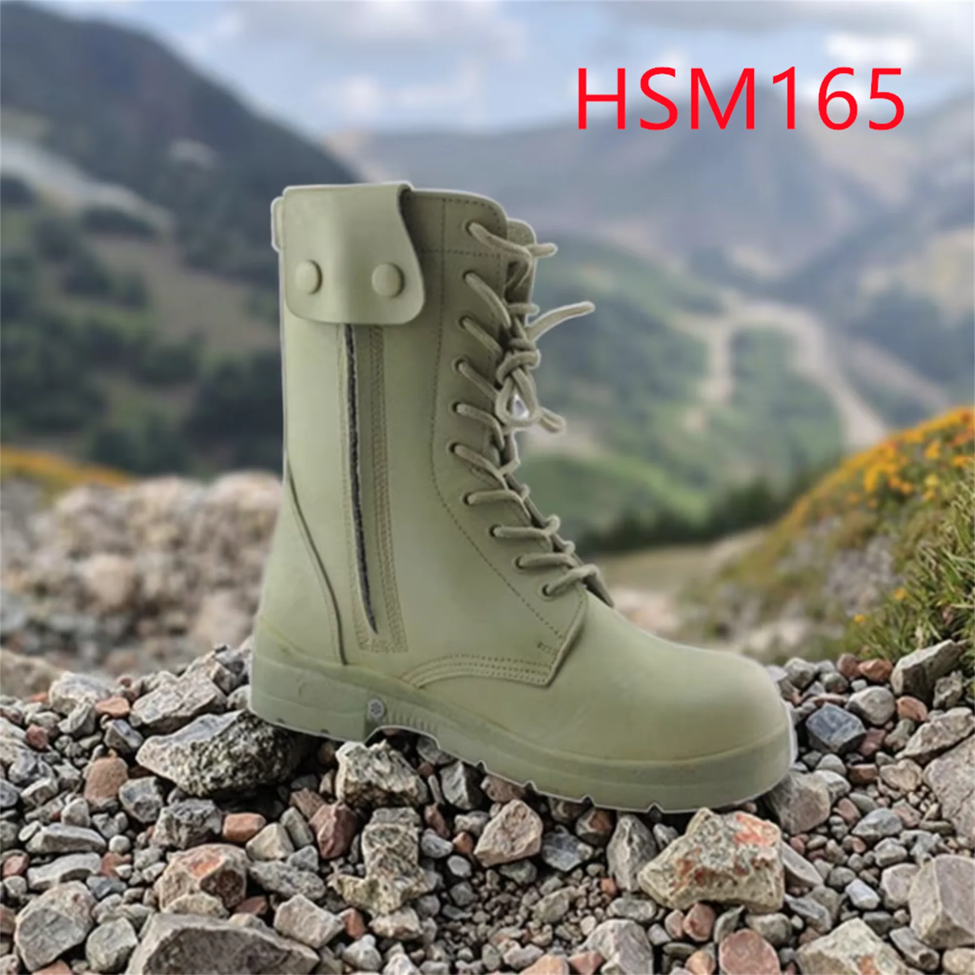 LXG,outsole with Drain Hole 8 Inch Green Combat Boots Jungle Adventure Versatile Full Leather Design Tactical Boots HSM165