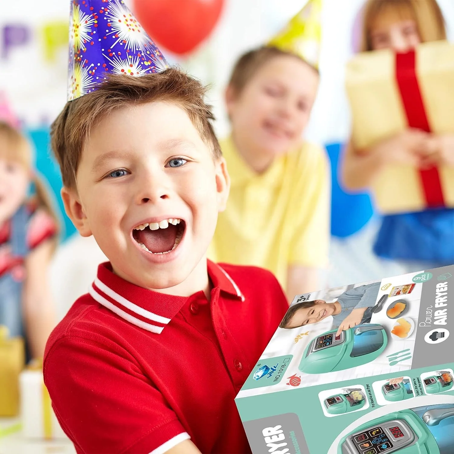 Friggitrice Ad Aria Giocattolo Per Bambini - Set Cucina Con Cibo Che Cambia Colore E Suoni Realistici - 2