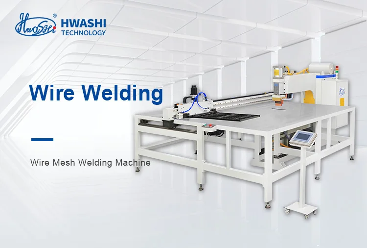 HWASHI Automatic Wire Mesh Panel Cage Welding Making Machine Line For Welded Wire Mesh