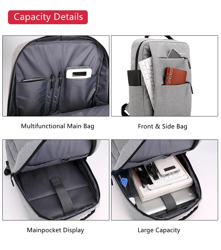 Large Capacity Multifunction Usb Charger Backpack Anti Theft Smart ...