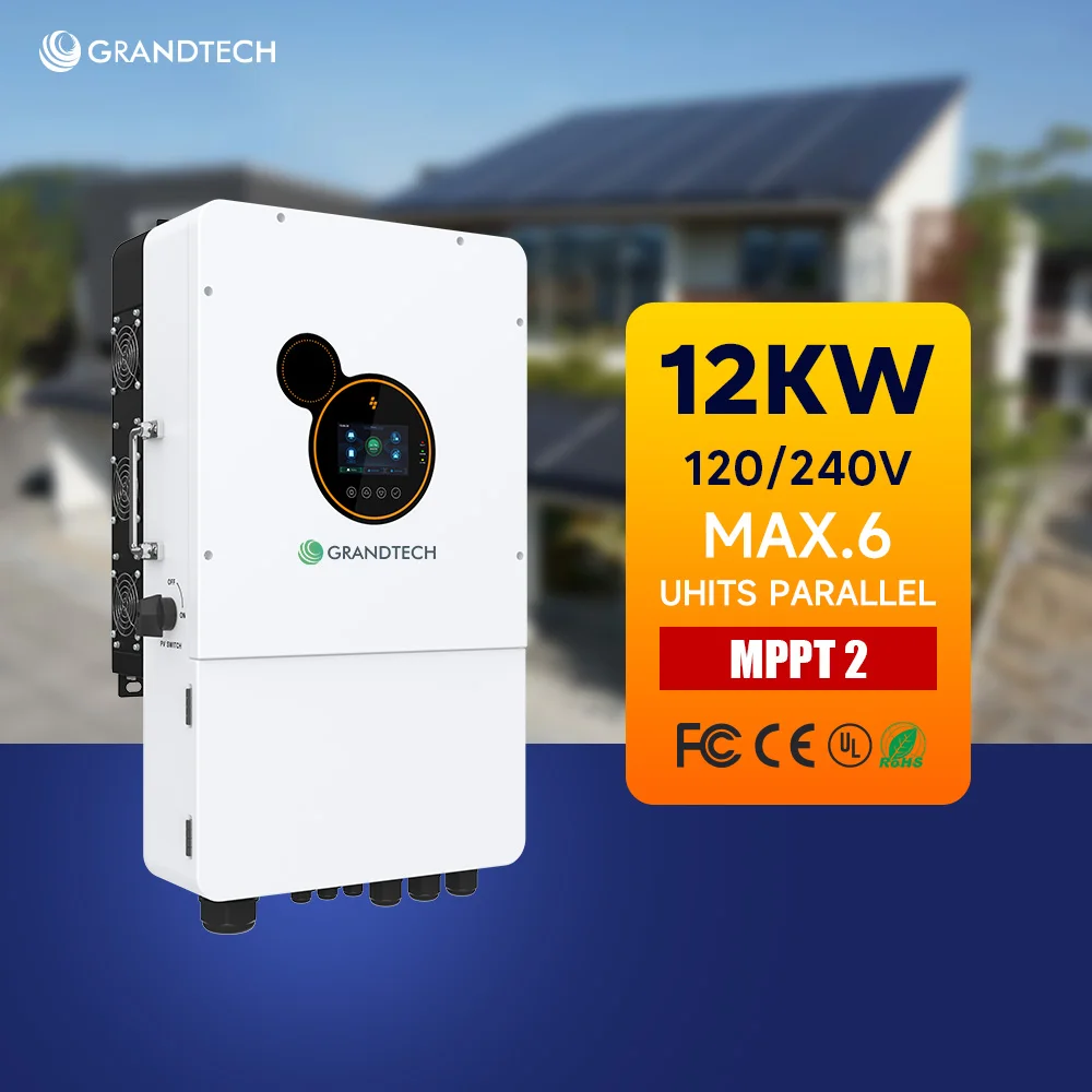 SRNE:n aurinkoenergian verkkoon ja verkkoon liittymätön hybridiaurinkoinvertteri, 12 kW, aurinkoinvertteri DC:stä AC:hen, rinnankytkentätoiminto, 10 kW, 12 kW, 8 kW