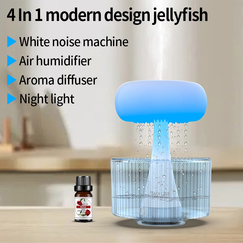 Meditation Aid Yoga Sleeping White Noise Wood Humidifier Usb Humidistat Electric Colorful Led Night Light Humidificador De Aire