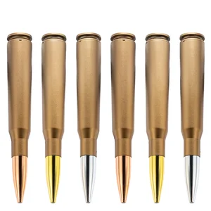 Creative Retro Bullet-Shaped Metal Ballpoint Pen 0.5mm Writing Oil-Based Logo Pen for Student Stationery Advertising Gift