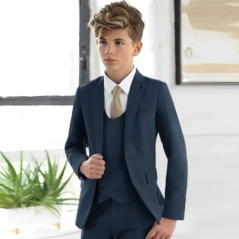 Coat Pant Formal Dress For Boys In Wedding 4-piece Beige Boys Suit