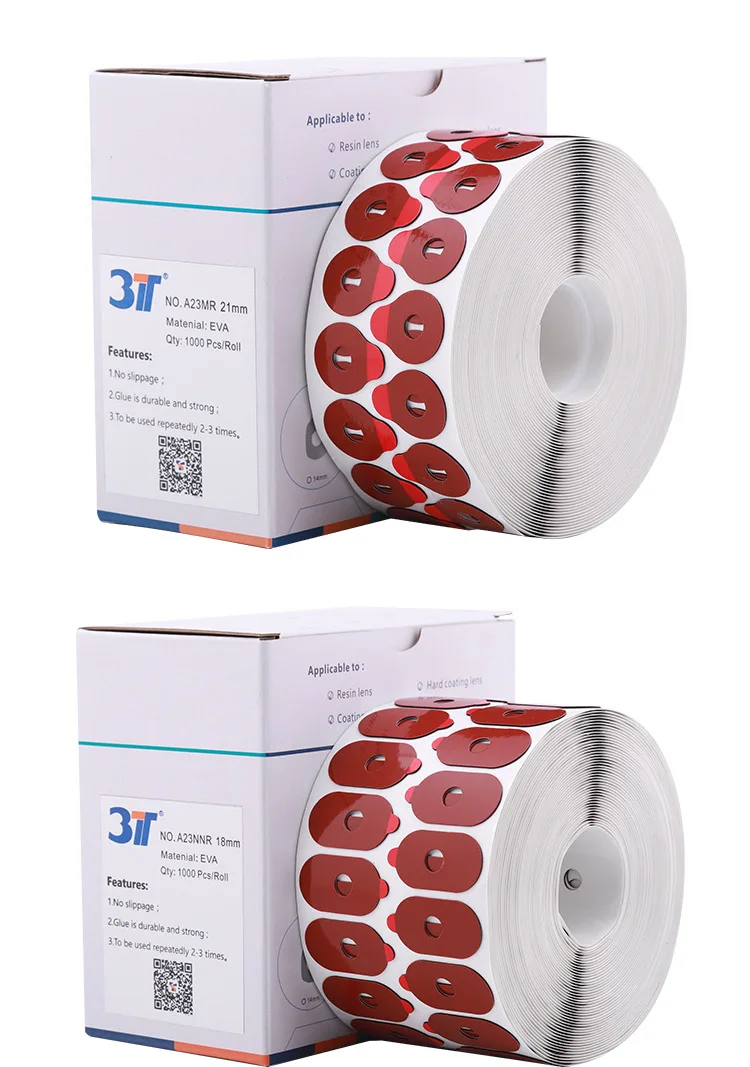Rightway Brand  1000 PCS Anti Slip Lens Blocking Pads 3T-A23DR Optical Anti Slip Sticker Adhering Edging Pads