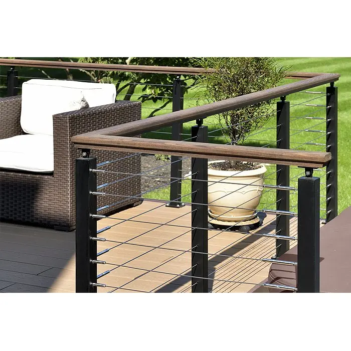 Ace  New Design Easy to Install Stainless Steel Wire Top Mounted Cable Railing for Stair Balustrade Outdoor Balcony Deck