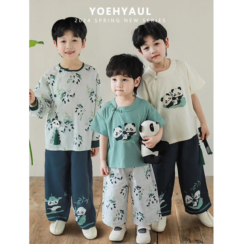 【未開封】 BABYL Tシャツ タオル 扇子 3点セット XXL YOEHYAUL Qipao Chinese off-Shoulder Loose Children's T-shirt