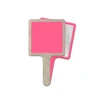 1 piece small size Hot pink hand mirror with rhinestone