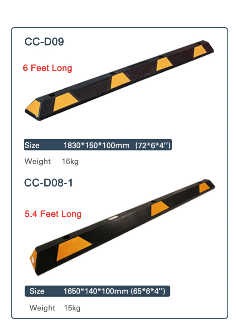 Factory Wholesale Parking Block Reversing Positioner Rubber Block Wheel Stopper Parking Locator Parking Bumpers Wheel Chocks factory