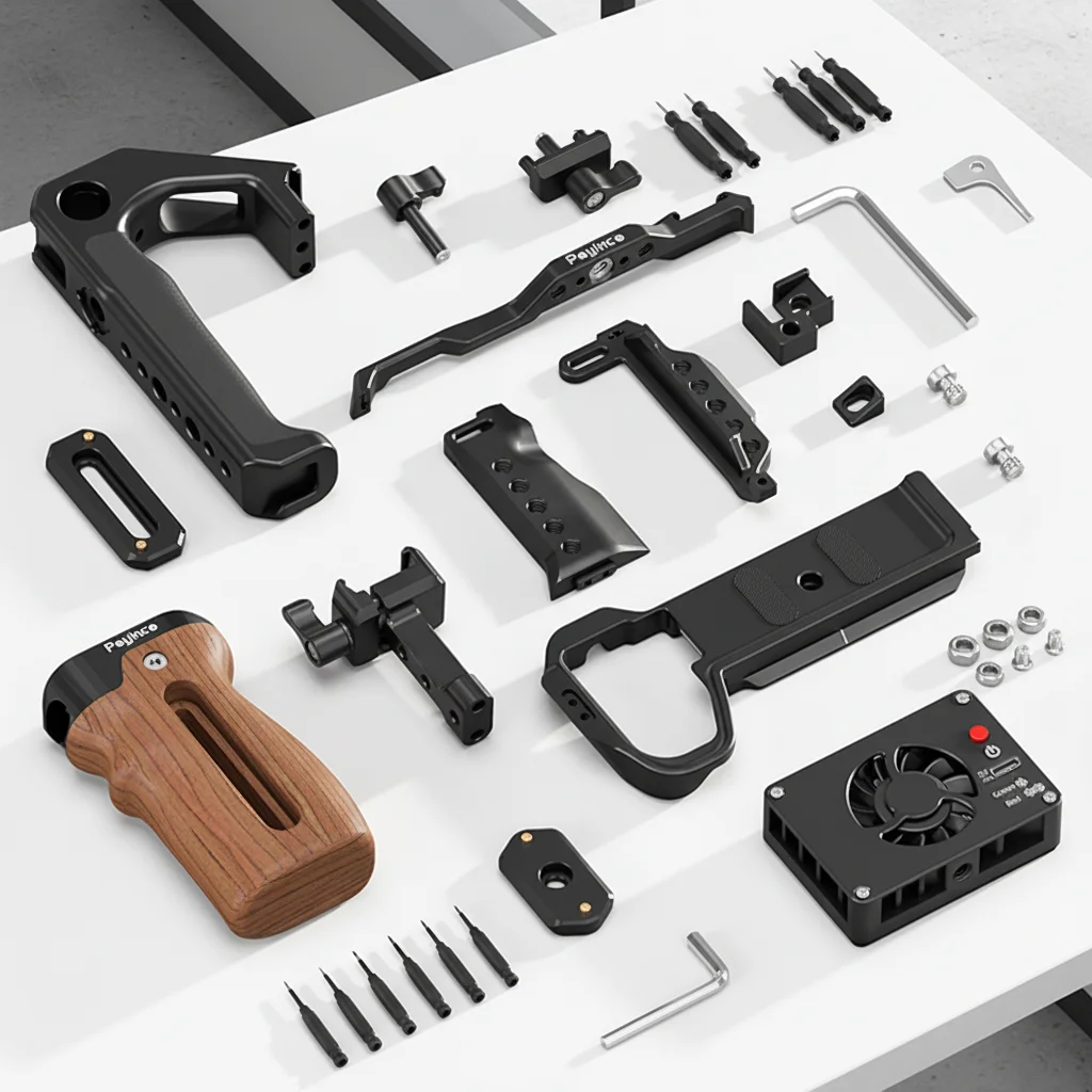 OEM individuální CNC obrábění – kameraové klišé, držáky a další příslušenství pro fotografii z nerezové oceli / hliníku, služby CNC obrábění