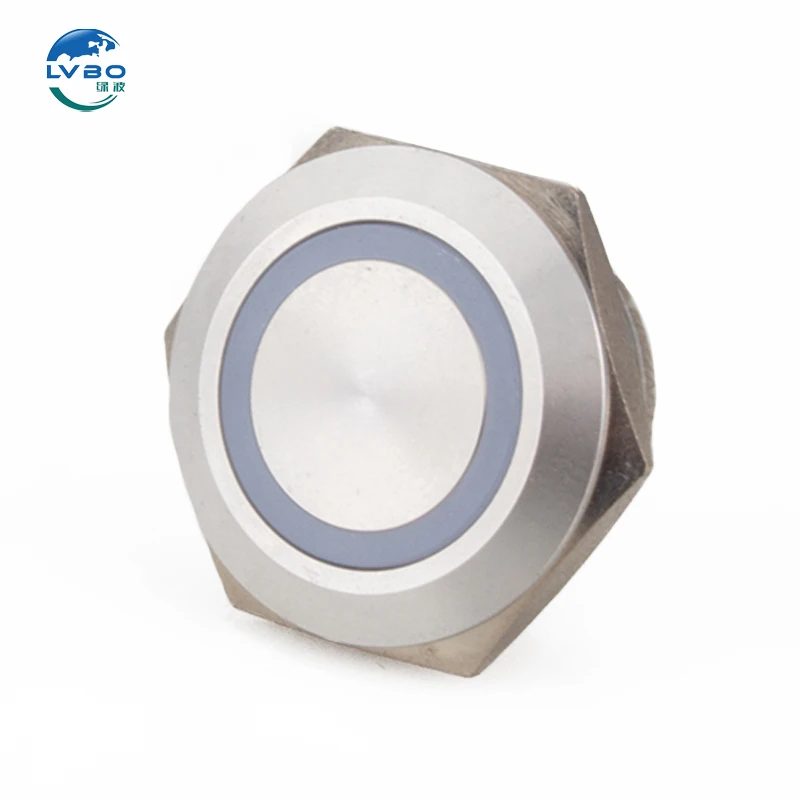 LVBO 22 мм ультра короткая металлическая кнопка сенсорный выключатель из нержавеющей стали со светом ультратонкая микро мгновенная