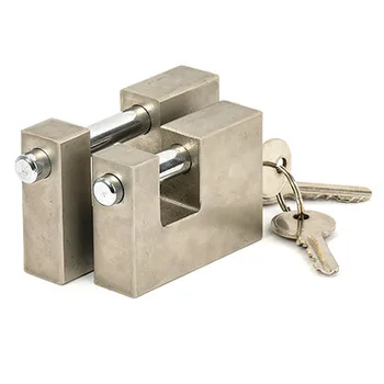 Waterproof 70/80/90mm Padlock Heavy Duty Chrome Plated Padlock Hardened Solid  Iron Rectangular Container Padlock