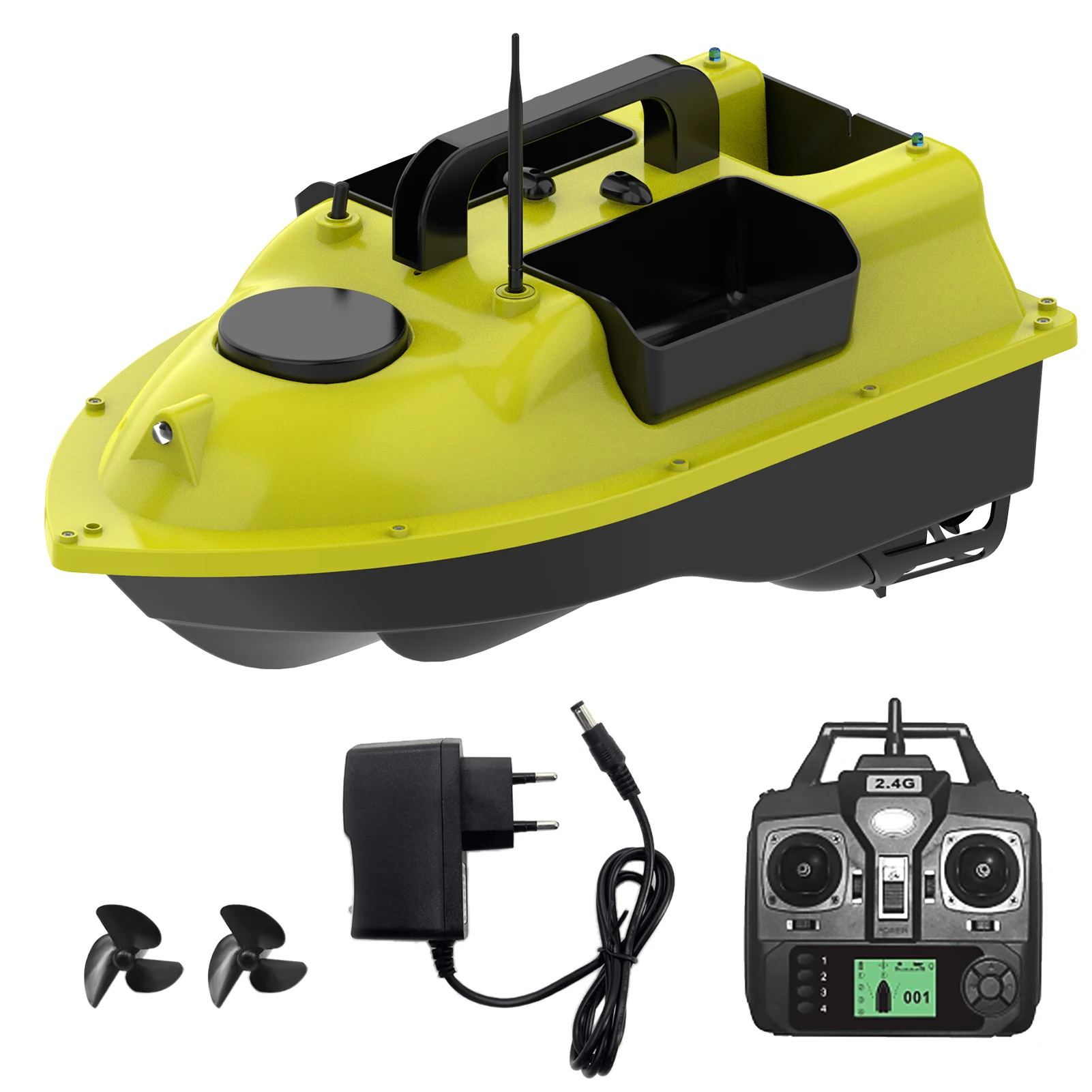 Bateau Appâteur Télécommandé Double Moteur - GPS, 500 M De Portée, 2 Kg De Capacité - Idéal Pour Pêche De Nuit
