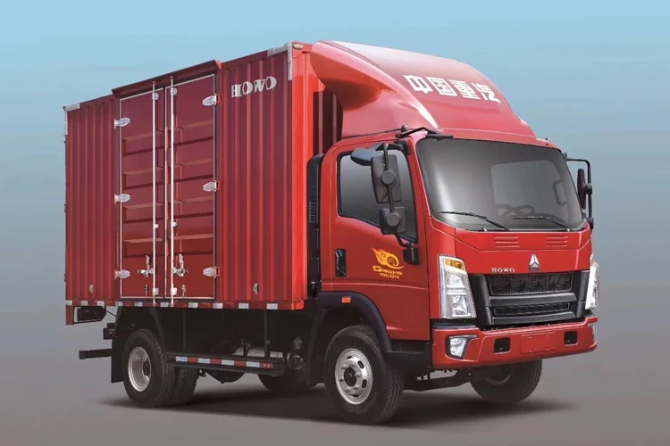 Low  Price Used One  HOWO BRAND  4X2  6TON 4TON 5TON VAN BOX CARGO TRUCK