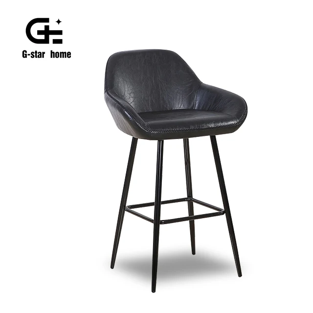 Роскошный стул высотой, деревянный современный высокий барный стул, дизайнерские барные стулья из воловьей кожи и металла, винтажная распродажа, деревенская кожа