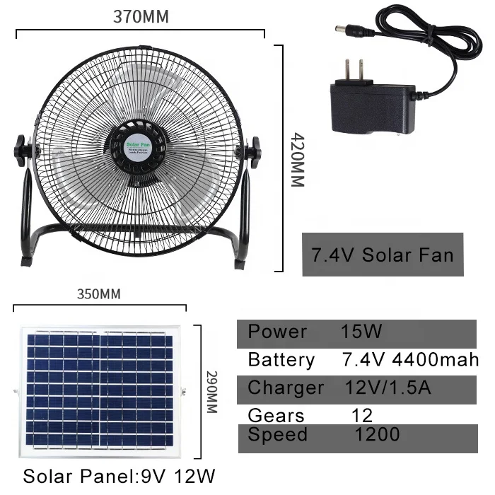 Wholesale Electric Fan Rechargeable Solar Powered Fans 12v Fan Solar Floor Energy Dc Solar Powered Outdoor