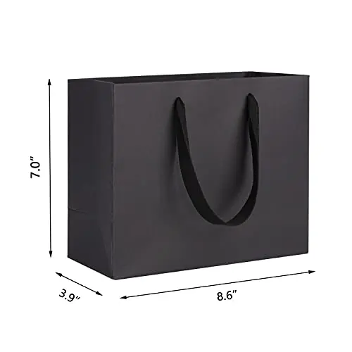 Custom Logo Matt Black Paper Bags Luxury Shopping And Gift Bags With ...