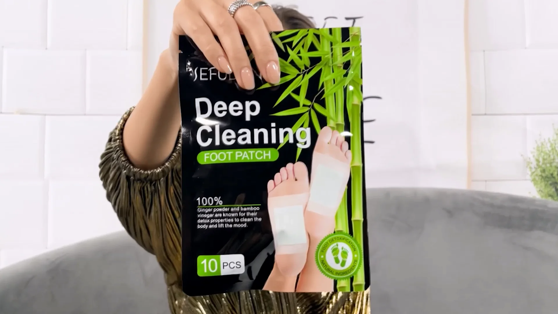 Oem Natural Ginger Powder Bamboo Vinegar Detox Foot Pads Deep Cleansing