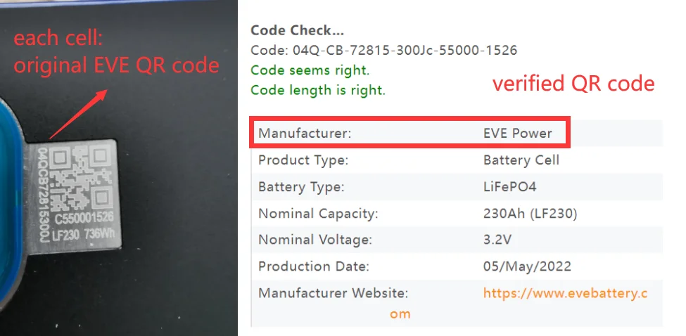A级lifepo4 230ah Lf230 230 Ah全新二维码完全容量超过240ah Ebike太阳能存储系统48v电池组 - Buy ...