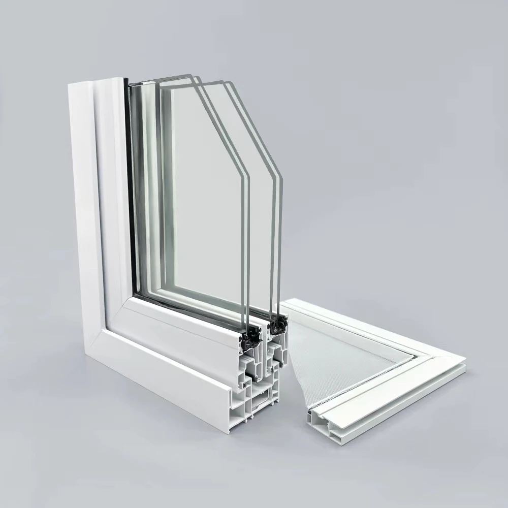 Excellent Quality High pvc window and doors  Security Double Tempered Glass Thermal Break White upvc Sliding Window supplier