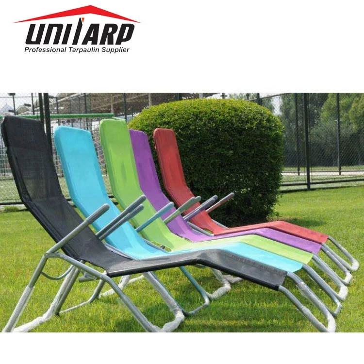 High Strength Color Teslin Vinyl Coated Polyester PVC Mesh Fabrics for Beach Chair Outdoor Furniture