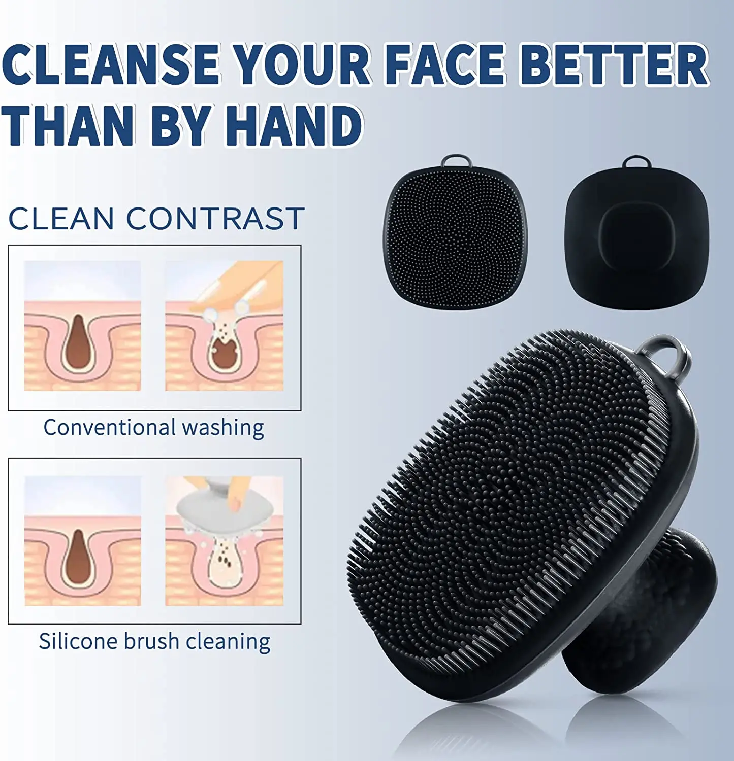 Silicone Face Scrubber For Men Facial Cleansing Brush Silicone Face