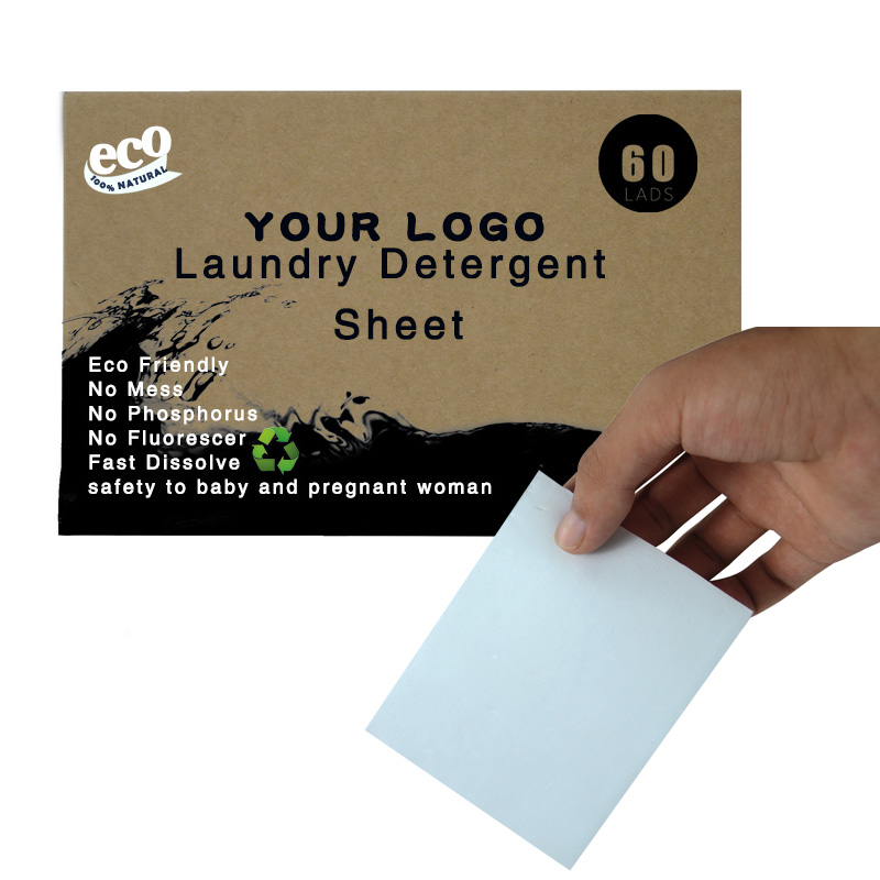 Экологичные полоски для стирки, свежий льняной ароматизатор, 60 листов детского стирального порошка