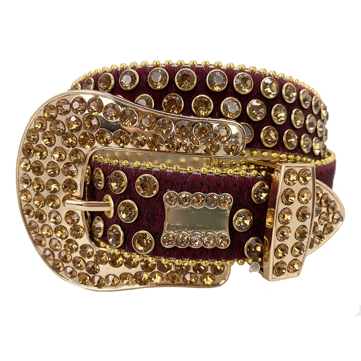 Alibaba Designer Diamond Belt Green Diamond Sparkling Western