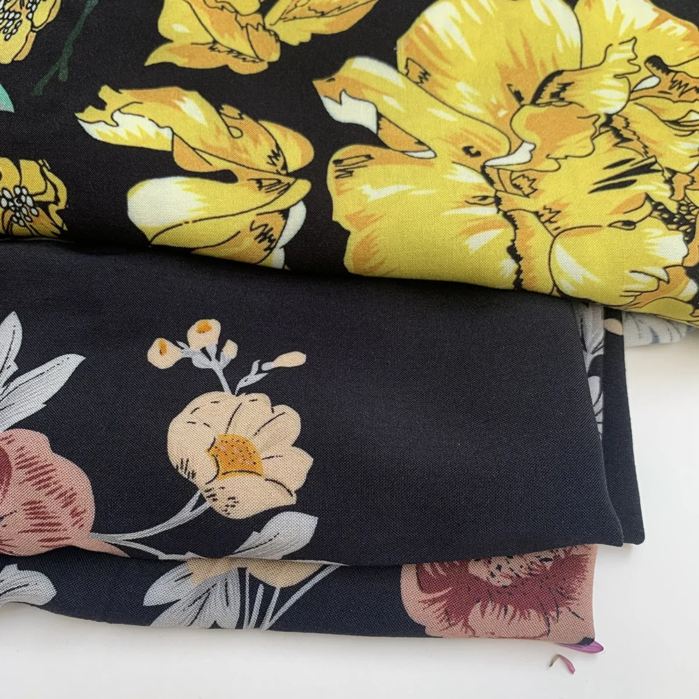 No Moq Printed Viscose Rayon Fabric Spun Rayon 100 Rayon for Digital Printing