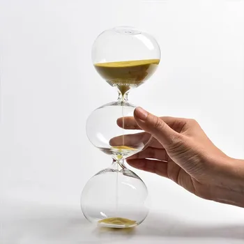 56H Wholesale Heart love Shaped Hourglass Hand Made 15 Minutes Sand Timer Glass Sand Clock Home Desktop Decoration